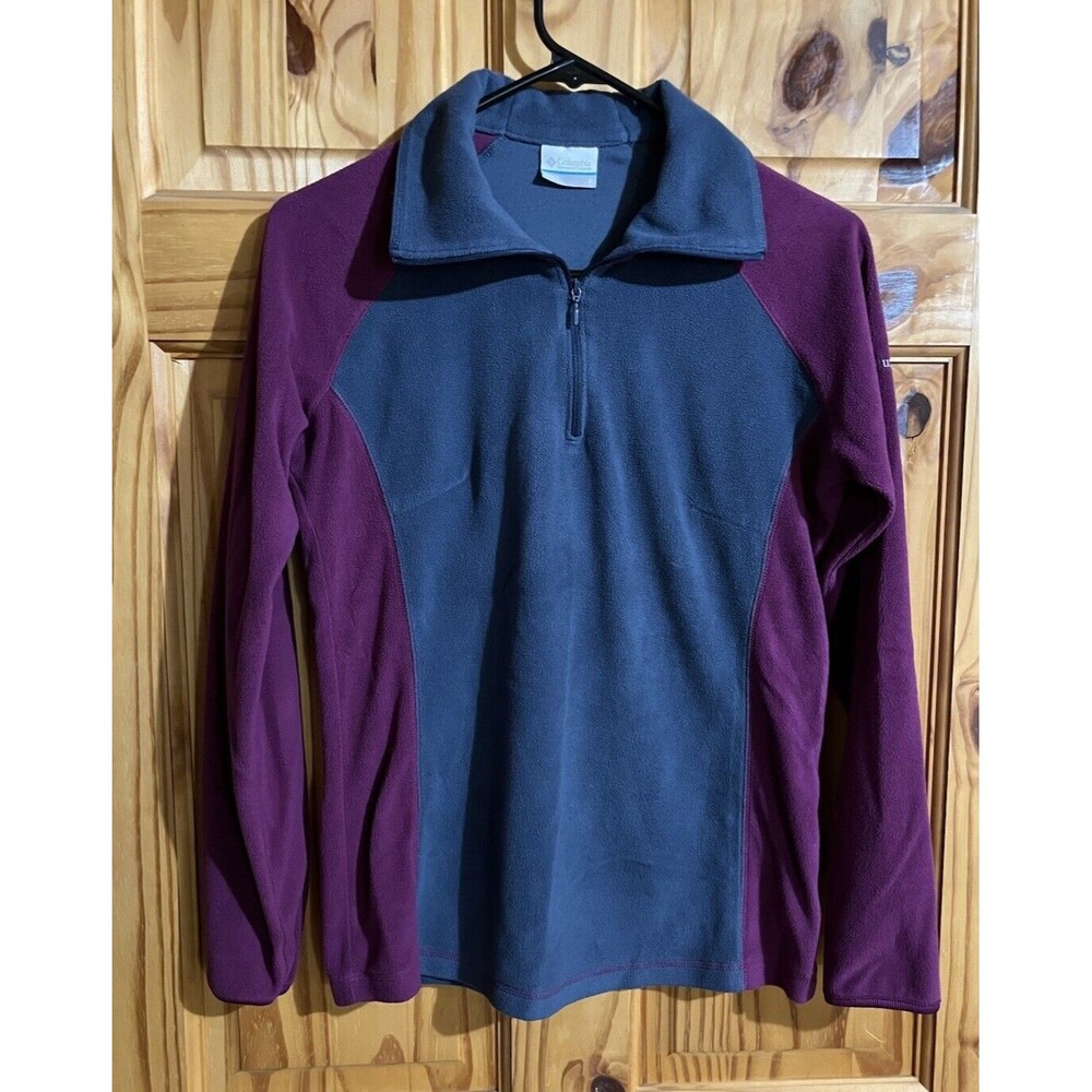 Columbia Fleece Quarter 1/4 Zip Sweater Women’s Small Blue Purple Sweatshirt
